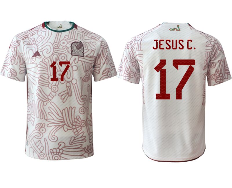 Men 2022 World Cup National Team Mexico away aaa version white #17 Soccer Jerseys->brazil jersey->Soccer Country Jersey